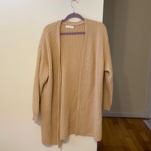 Oak and fort peachy nude oversized knit cardigan